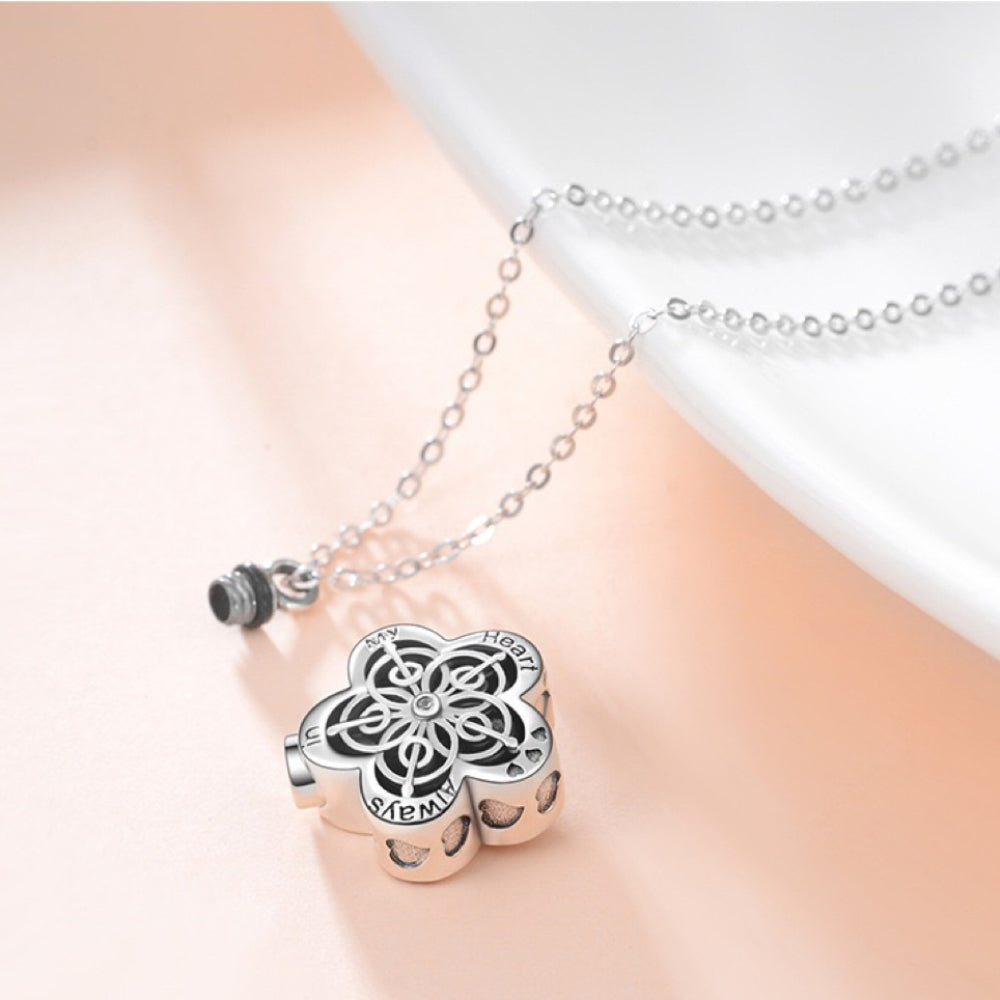 Flower Urn Necklaces for Ashes 925 Sterling Silver