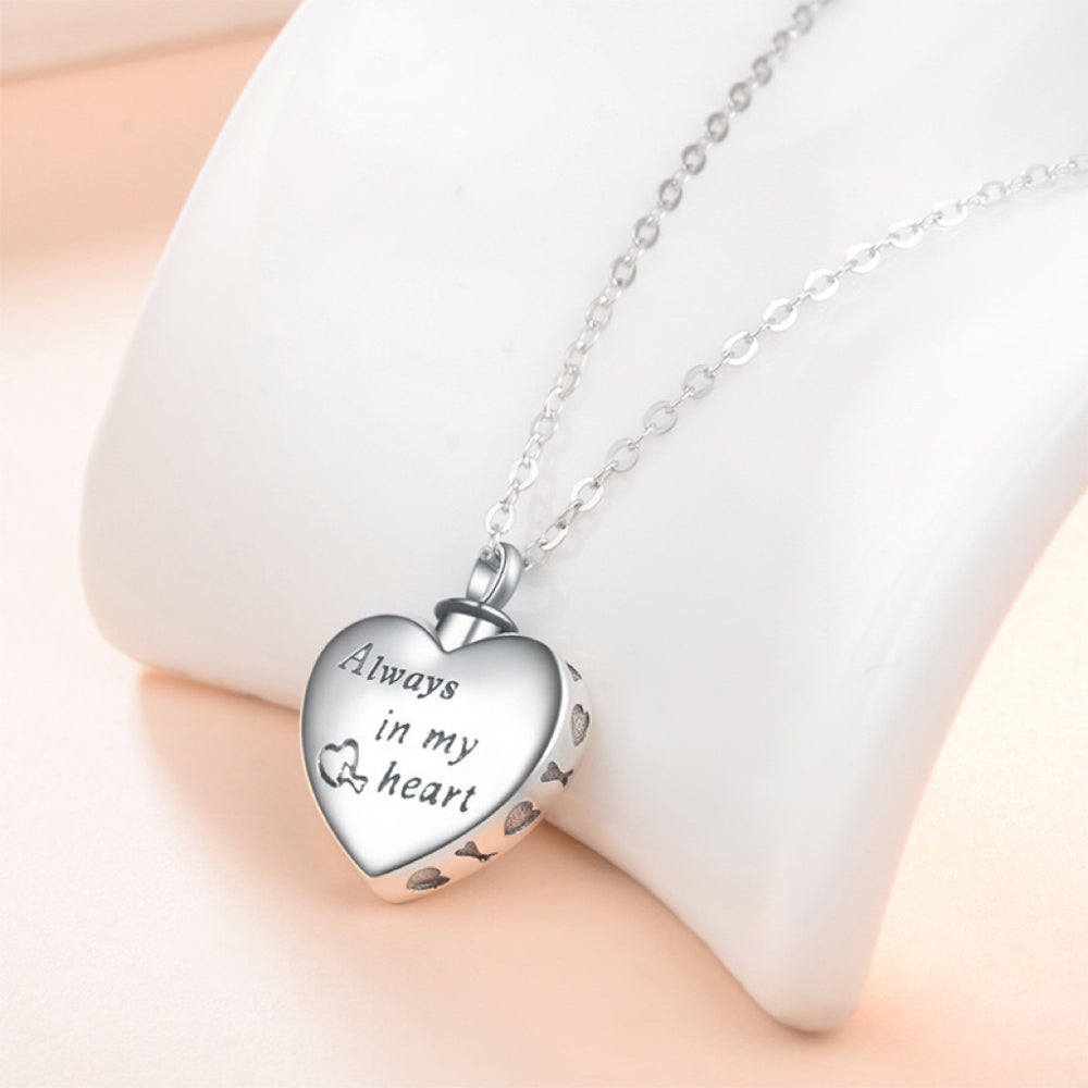 Paw Heart Urn Necklaces for Ashes 925 Sterling Silver