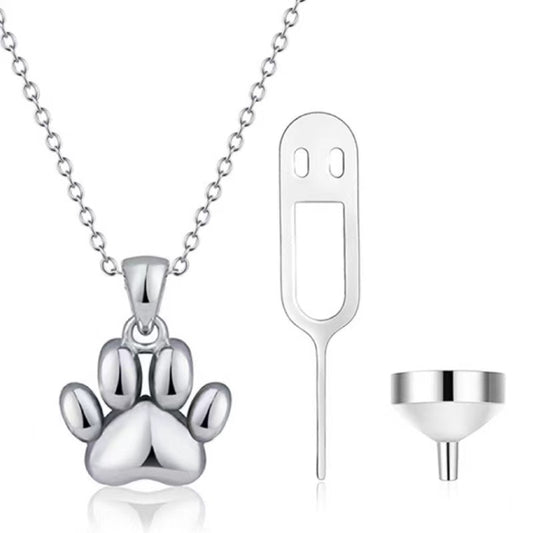Paw Urn Necklaces for Ashes 925 Sterling Silver