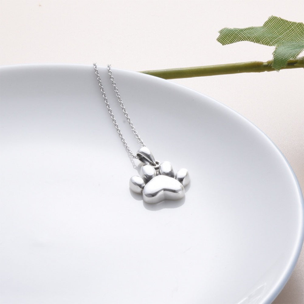 Paw Urn Necklaces for Ashes 925 Sterling Silver