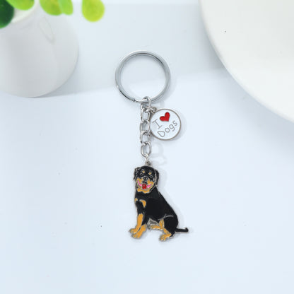 Metal Dog Keychain Rottweiler