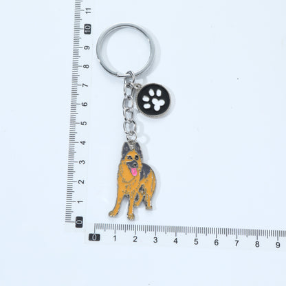 Metal Dog Keychain German Shepherd