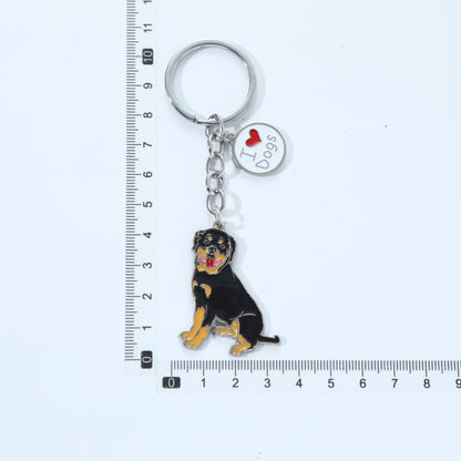 Metal Dog Keychain Rottweiler