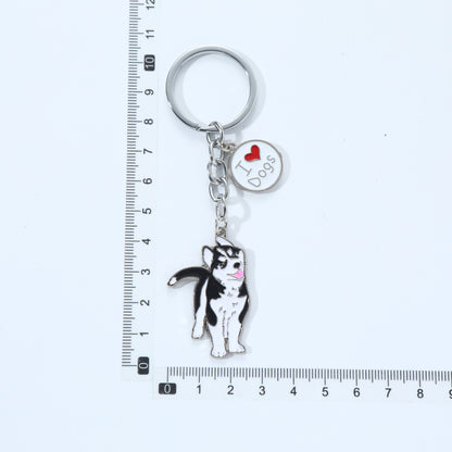 Metal Dog Keychain Husky